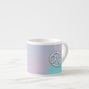 Mother of Pearl Style Cancer Symbol Astrology Espresso Cup