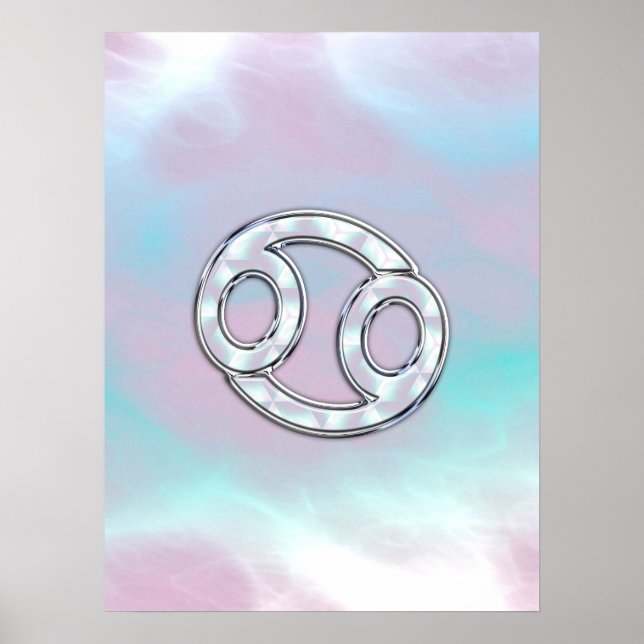 Mother of Pearl Style Cancer Zodiac Sign Decor (Front)