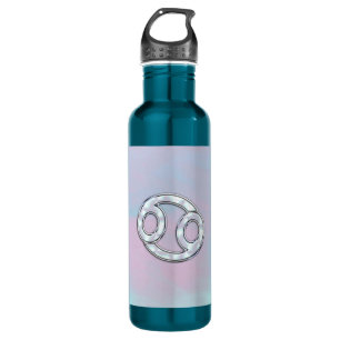 Mother of Pearl Style Cancer Zodiac Sign Decor 710 Ml Water Bottle