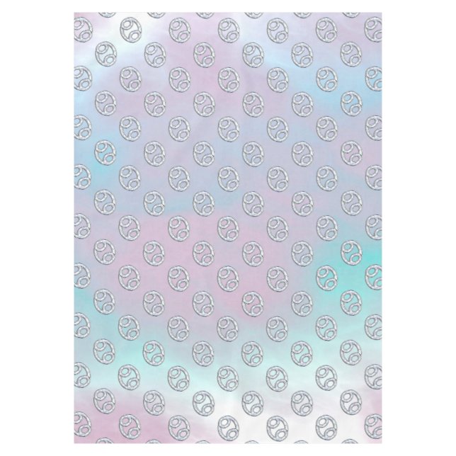 Mother of Pearl Style Cancer Zodiac Symbol Tablecloth (Front)