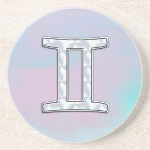 Mother of Pearl Style Gemini Sign Coaster