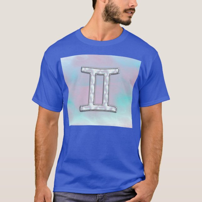 Mother of Pearl Style Gemini Sign T-Shirt (Front)