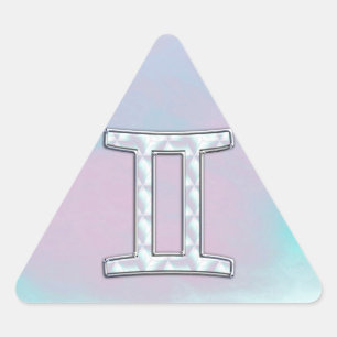 Mother of Pearl Style Gemini Sign Triangle Sticker