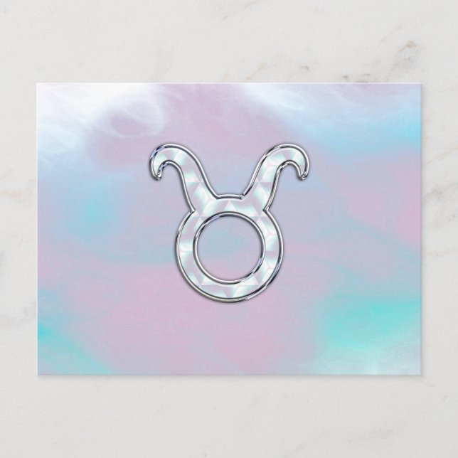 Mother of Pearl Style Taurus Zodiac Horoscope Postcard (Front)