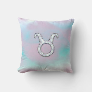 Mother of Pearl Taurus Zodiac Astrology Cushion
