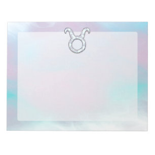Mother of Pearl Taurus Zodiac Astrology Notepad
