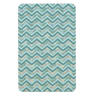 Mother of Pearl Teal ZigZag Magnet