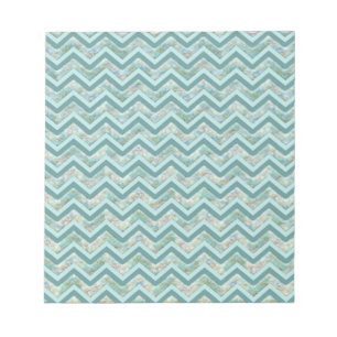 Mother of Pearl Teal ZigZag Notepad