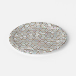 Mother Of Pearl Tiles Paper Plate