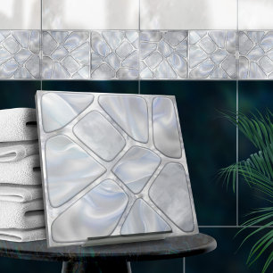 Mother of pearl - Voronoi Cells Abstract Ceramic Tile
