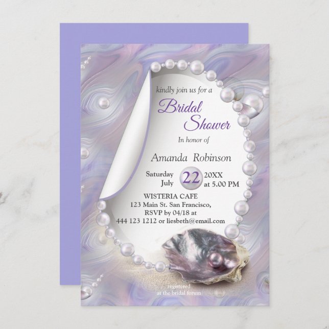 Mother of Pearls Beach party  Invitation (Front/Back)