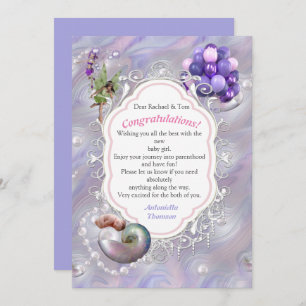 Mother of Pearls giving Birth to a Baby Girl Thank You Card