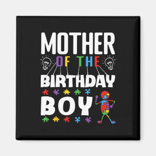 Mother Of The Birthday Boy Autism Awareness Puzzle Magnet