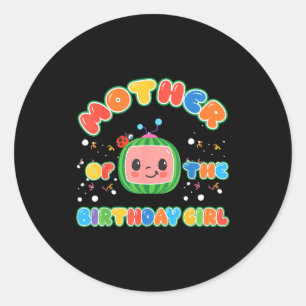 Mother Of The Birthday Girl Melon Family Matching  Classic Round Sticker