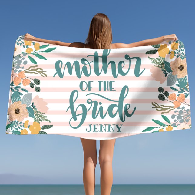 Mother of the Bride Bachelorette Personalised Beach Towel (Mother of the Bride Bachelorette Personalized  Beach Towel)