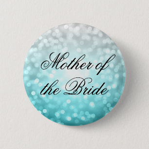 Mother Of The Bride Beach Ombre Glitter Lights 6 Cm Round Badge