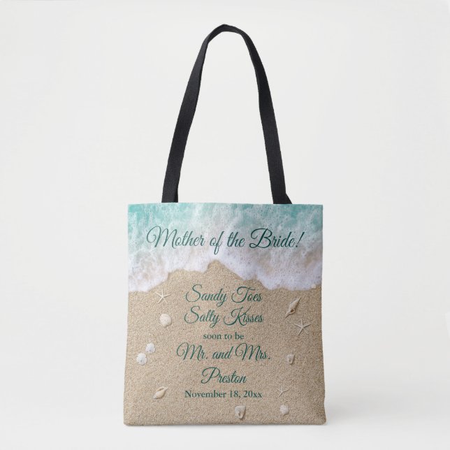 Mother of the Bride Beach Waves Sandy Toes Tote Bag (Front)