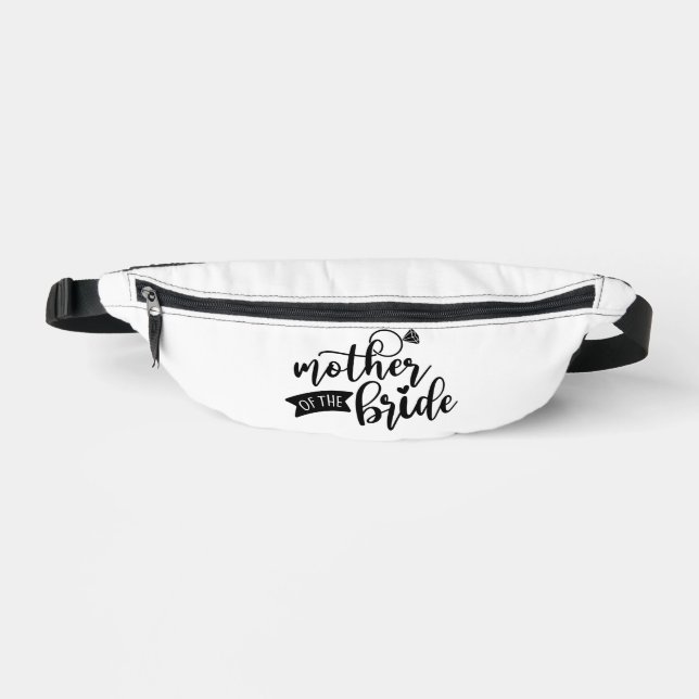 Mother of the Bride Black Text on White Fanny Pack (Front)