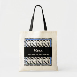 Mother of the Bride Black White BLUE Zebra V07 Tote Bag
