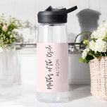 Mother of the Bride Blush Pink  Water Bottle<br><div class="desc">Mother of The Bride Wedding Water Bottle in Blush Pink and Black. Good for Weddings,  Bridal Party,  Bachelor party Rehearsal Dinner. Check out more products with this design in the collection below.</div>