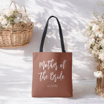 Mother of the Bride Brown White Wedding  Tote Bag<br><div class="desc">Mother of The Bride Brown Wedding Tote Bag  Good for Weddings,  Bridal Party,  Bachelor party Rehearsal Dinner. Check out more products with this design in the collection below.</div>