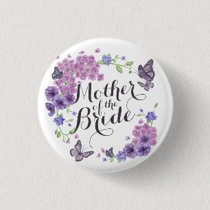 Mother of the Bride Butterflies Wedding Pin Button