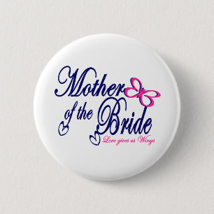 Mother of the Bride/ Butterfly 6 Cm Round Badge