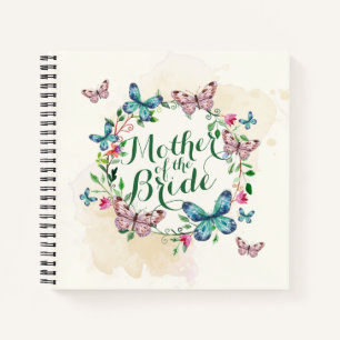Mother of the Bride Butterfly Wreath Guestbook Notebook