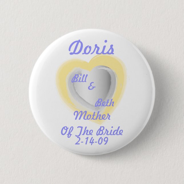 Mother Of The Bride Button-Customise 6 Cm Round Badge (Front)