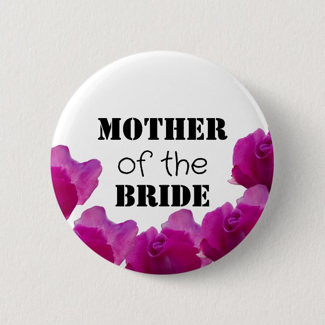 Mother of the bride button with roses (Front)