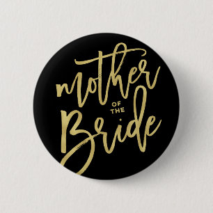 Mother Of The Bride Chic Gold Bridal Party Wedding 6 Cm Round Badge