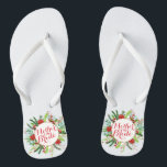 Mother of the Bride Christmas Wedding Flip Flops<br><div class="desc">For further customisation,  please click the "Customise" button and use our design tool to modify this template. If the options are available,  you may change text and image by simply clicking on "Edit/Remove Text or Image Here" and add your own. Designed by Freepik.</div>