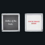 Mother of The Bride Custom Photo Cufflinks<br><div class="desc">Blackboard Chalkboard Mother of the Bride custom cufflinks.</div>