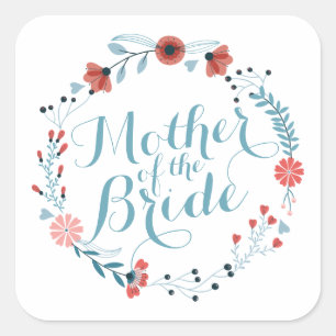 Mother of the Bride Cute Wreath Sticker Seal