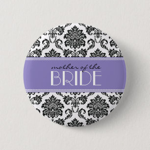 Mother Of The Bride Damask Button in Purple