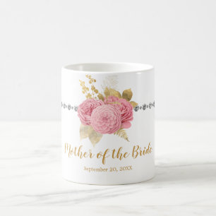 Mother of the Bride Diamond Pink Gold Floral  Coffee Mug