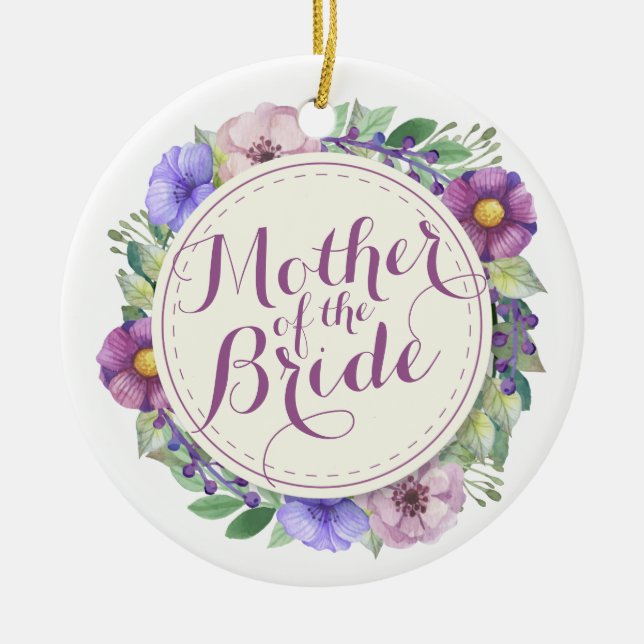 Mother of the Bride Elegant Floral Ornament (Front)