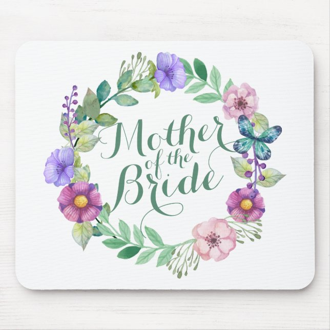 Mother of the Bride Elegant Floral Wedding Mousepa Mouse Pad (Front)