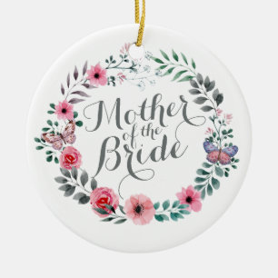 Mother of the Bride Elegant Floral Wedding Ornamen Ceramic Ornament