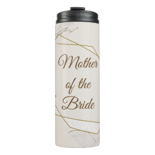 Mother Of The Bride Elegant Leaves Gold Lines Thermal Tumbler