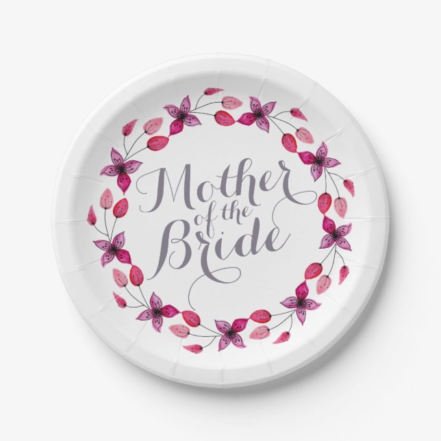 Mother of the Bride Elegant Wedding Paper Plate (Front)