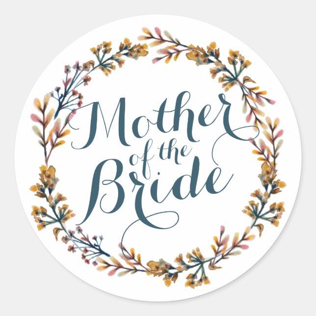 Mother of the Bride Elegant Wedding Sticker (Front)