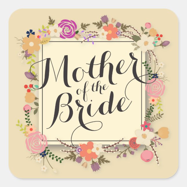 Mother of the Bride Elegant Wedding Sticker (Front)