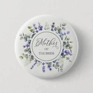 Mother Of The Bride Eucalyptus & Delicate Lavender 6 Cm Round Badge