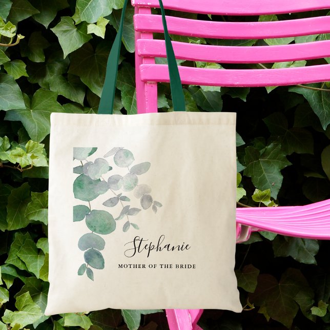 Mother of the Bride Eucalyptus Greenery Custom Tote Bag (Creator Uploaded)