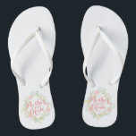 Mother of the Bride Floral Wedding Flip Flops<br><div class="desc">For further customisation,  please click the "Customise" button and use our design tool to modify this template. If the options are available,  you may change text and image by simply clicking on "Edit/Remove Text or Image Here" and add your own. Designed by Freepik.</div>