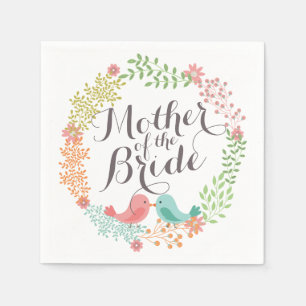 Mother of the Bride Floral Wreath Wedding Napkin