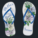 Mother of the Bride - flowers Thongs<br><div class="desc">hand drawn flowers,  for the mother of the bride / bridesmaids / bride/ sister / friends of just in general 

can be customised to change mother / of the / bride  and the persons name</div>