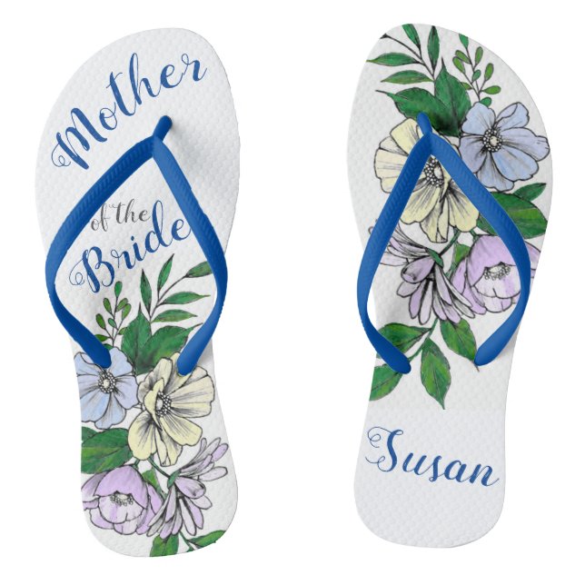 Mother of the Bride - flowers Thongs (Footbed)