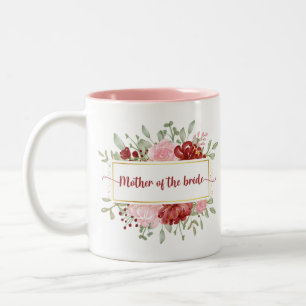 Mother of the Bride gift Elegant watercolor floral Two-Tone Coffee Mug